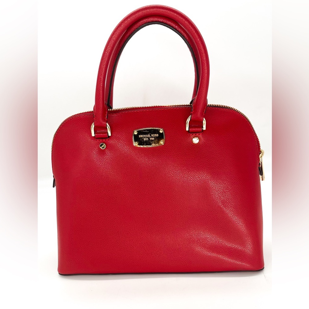 Michael kors red satchel bag